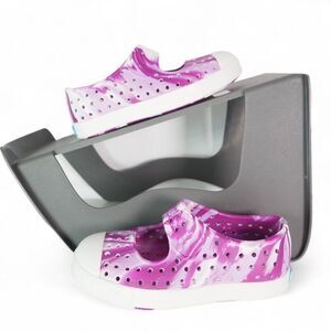 Native Jefferson Juniper 'Blossom' Pink White Marbled Slip-on Shoes Toddler C6